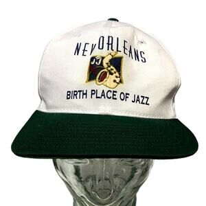 New Orleans vintage Hat Birth place of Jazz White Green